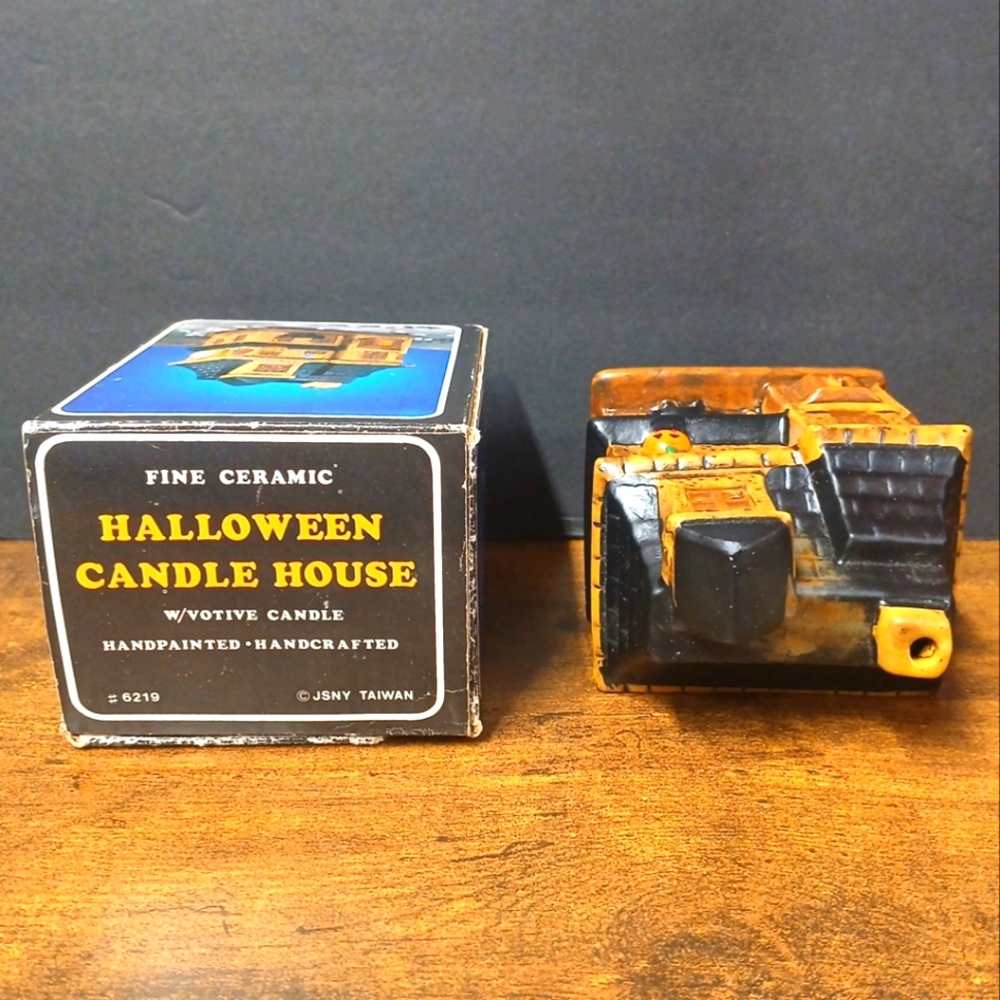 Vintage JSNY Halloween Haunted House Fine Ceramic Votive Holder Handcrafted 6219 - Picture 6 of 6